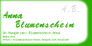 anna blumenschein business card
